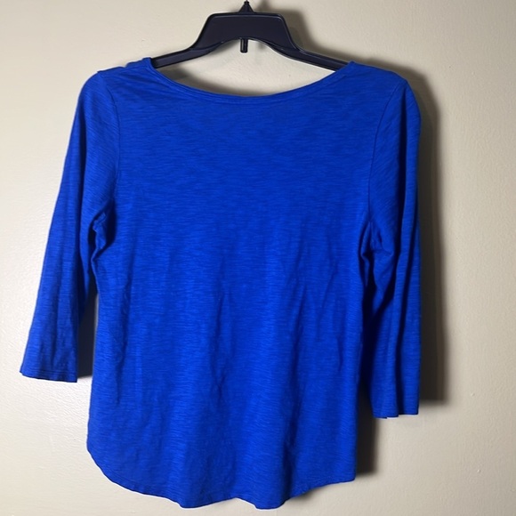 Chicos the ultimate tee Fitted Blue 3/4 Sleeve Top - Picture 4 of 5